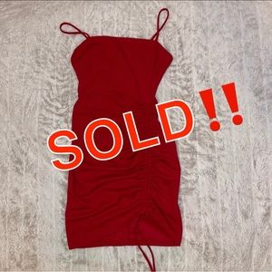 Red mini dress